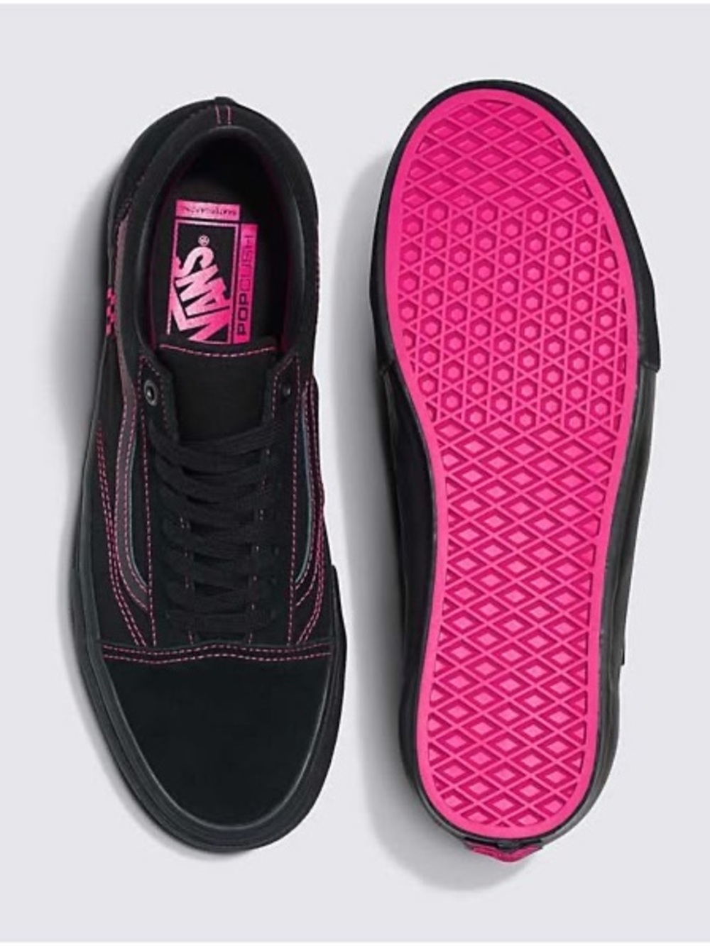 Vans Skate Old Skool Neon Black Pink Unisex suede duracap men’s 8 women’s 9.5